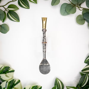 Handcrafted Yerba Mate Leaf Bombillón | Alpaca & Bronze