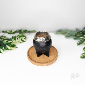 Mate Torpedo Artesanal Negro Textura Cocodrilo