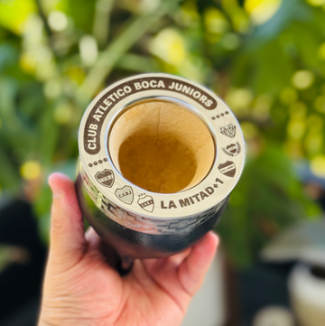 Mate Boca Juniors | Imperial interior de Calabaza | Bombilla con escudo incluida